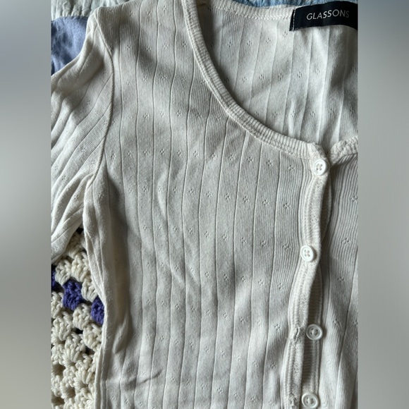 Glassons Womens Cream Cottagecore Knit Cardigan Long Sleeve Button Up Small - Picture 5 of 6